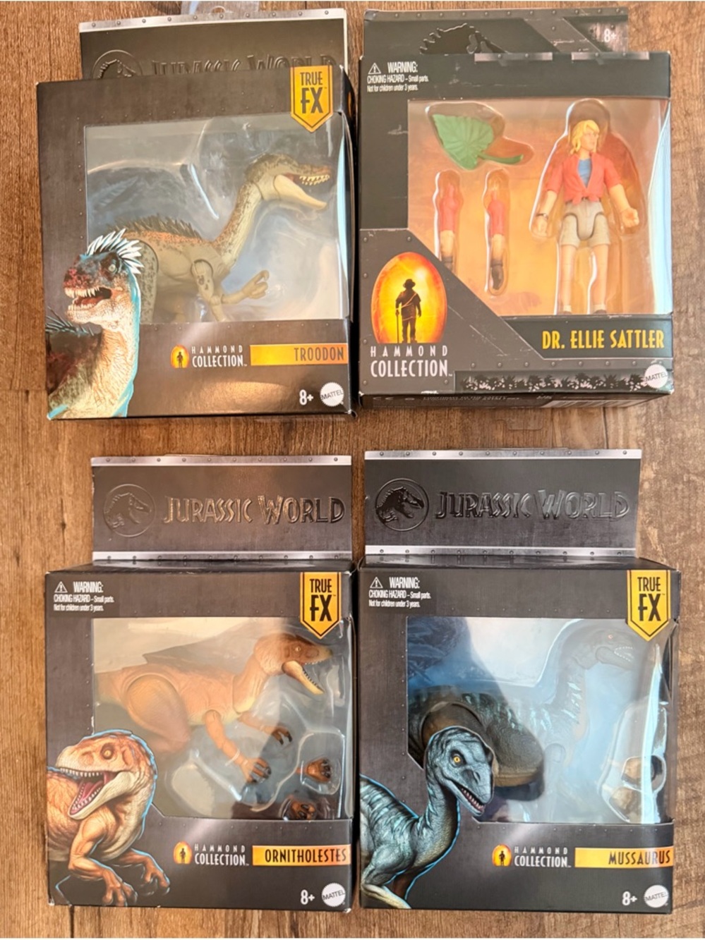 Jurassic World Hammond Troodon Ornitholestes Mussaurus Dinosaur lot of 4